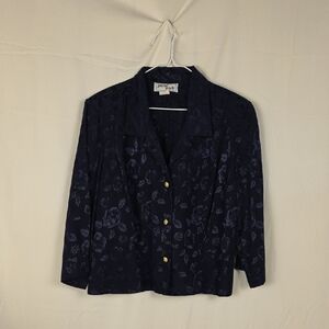 Vintage Jason Cody Women's Blue Floral Jacket